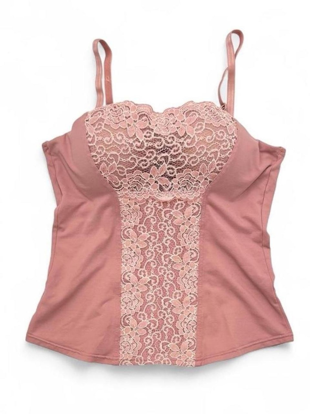 Y2K 2000s Corset Style Shape-wear Top with Built in Bra & Lace Detailing